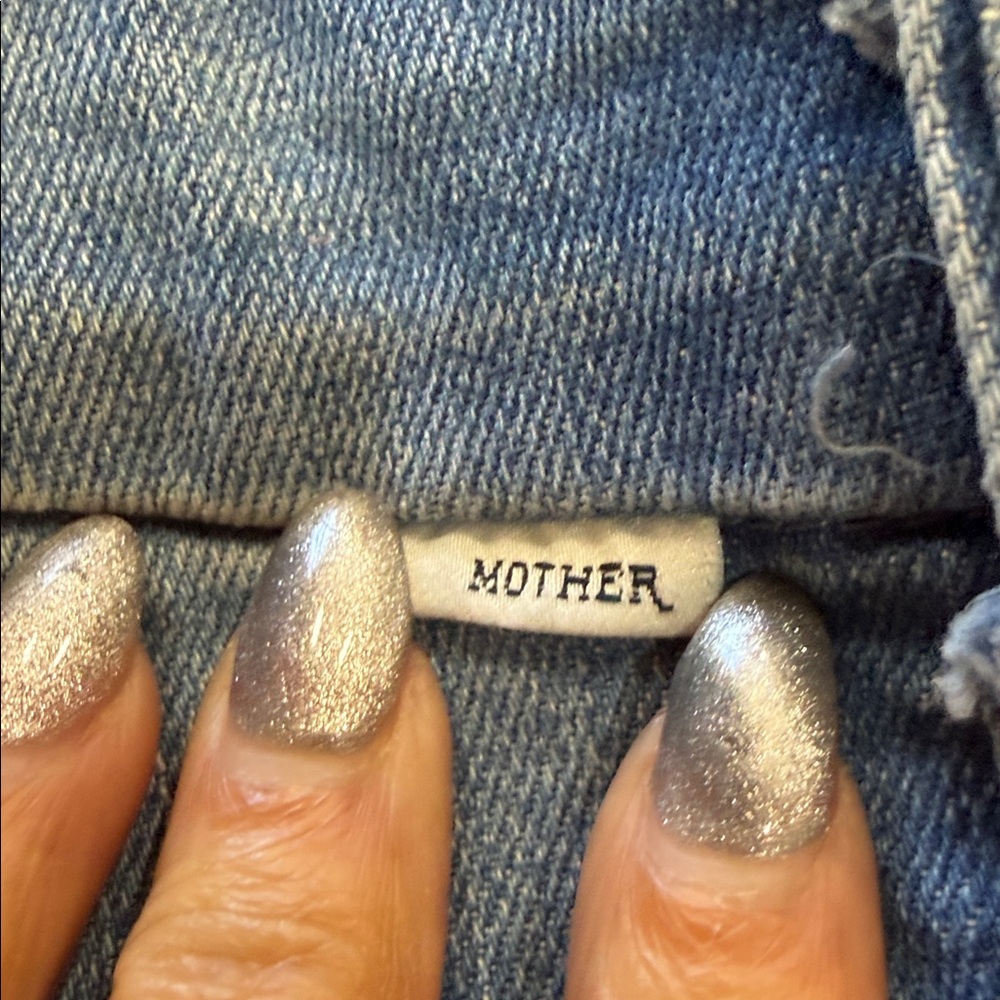 Mother High Waisted Double Looker Hover skinny jeans in a blue wash. Size 26 - Picture 4 of 5